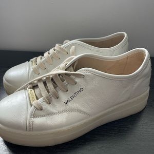 Valentino white leather sneakers size 8.5